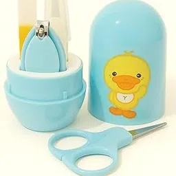 Kritiu 4 in 1 Baby Grooming Kit Portable Newborn Manicure & Healthcare Accessories Set Safe 0 Months Infant & Toddler Hygiene Care with Nail Clippers Scissors Nail Cutter & Travel Case (Blue)-image-65