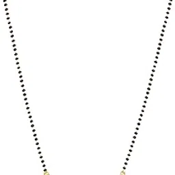 meenaz American Diamond Mangalsutra for women stylish vati wati 1gm gold mangal sutra short AD CZ Pendant Necklace design jewellery for women nallapusalu one gram 18 inch black beads chain golden -38-picture-40
