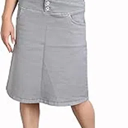 fck-3 Silky Strechable Denim Pencil Fit Skirt for Women's-picture-12