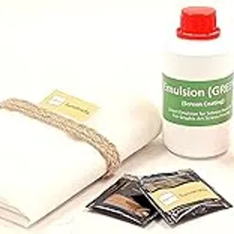 sumikrafts Screen Printing kit: Photo Emulsion (Green) 200gm+Sensitizer 10 gm+1 metre Nylon mesh no 16+2 decoating 5gm sachets-for Graphic Arts Screen Printing(Option 2)-image-11