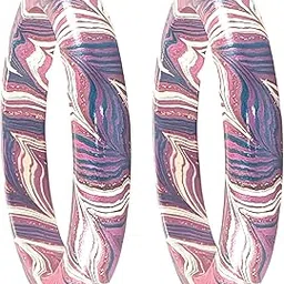 praavya Traditional Rajasthani Lac Bangles Set For Women and Girls, Jaipuri Lahariya Bracelet Design, Marbled Pattern Lakh Kada, Set of 2-picture-50