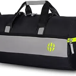 harissons Trinity 28L Water Resistant Sports Duffel Gym Bag for Men & Women with Shoe Compartment & Yoga Mat Holder (Black & Green)-picture-48