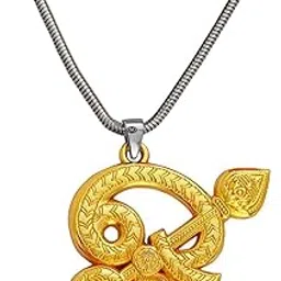 Religious South Indian Tamil Om Gada Vel Snake Chain Gold Zinc and Metal Car Hanging for Men and Women cardecor-SPn20211320-image-87