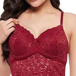 clovia Women Lace Solid Padded Full Cup Underwired Bralette Bra-picture-31
