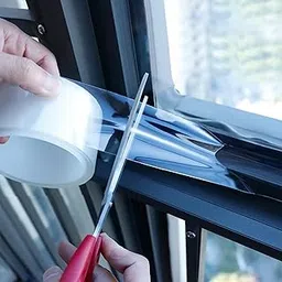 Transparent Window Weather Sealing Tape 5 Inch x 10 FT Weather Stripping Residue-Free Clear Window Insulation Tape for Doors Windows and Shower Glass Gaps-picture-18
