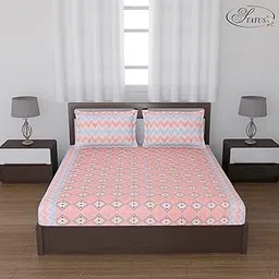 Status Contract -Cotton Rich Double Bedsheet with 2 Pillow Covers for Bed Room, Home, Hotel-120 GSM (Orange)-picture-37