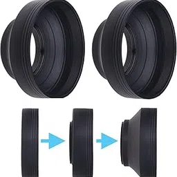 77mm Camera Lens Hood - Rubber - Set of 2 - Collapsible in 3 Steps - Sun Shade/Shield - Reduces Lens Flare and Glare - Blocks Excess Sunlight for Enhanced Photography and Video Footage-picture-16