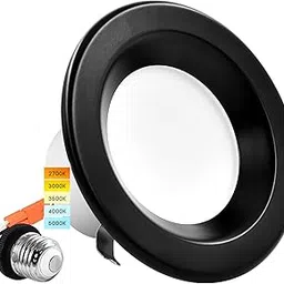 Luxrite 10W = 60W CCT Color Selectable 2700K 3000K 3500K 4000K 5000K Dimmable Downlights 750 Lumens Energy Star Wet Rated Black Edge IC Rated-image-70