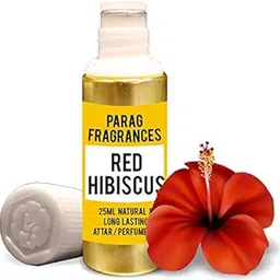 Parag Fragrances Grade 1 Red Hibiscus Purest Natural Attar/Perfume Oil/Fragrance Oil 25Ml (Naturally Processed And Bhapka Distilled Attar) Alcohol Free And Undiluted Version image 1