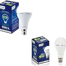 PHILIPS Base B22D Inverter Bulb 8 And12 Watt Combo Rechargeable Emergency Led Bulb (Cool Daylight) - White, Pack Of 2-image-39