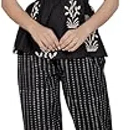 doriyaan Green Round Neck Pure Cotton Printed Kurti and Palazzo Set-picture-39