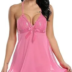 louryn koulyn Babydoll Nightwear Lingerie with Panty Short Transparent Nighty for Women Bra Panty Set for Women Baby Doll Night Dress Babydoll Lingerie for Honeymoon-picture-19