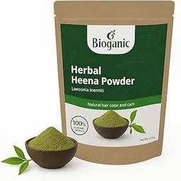 Bioganic Herbal Henna Powder for Hair | 200gm | 100% Natural & Pure Lawsonia Inermis | Chemical-Free Mehendi for Hair Conditioning & Color | Organic Hair Treatment for Men & Women |-picture-54