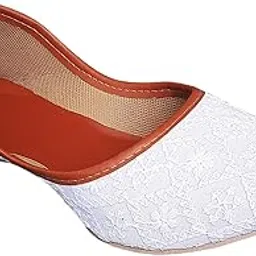 sdshopping Ethnic Women Jutis Mojari White-picture-47