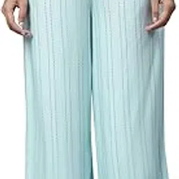 aurelia Women's Regular Fit Mid Rise Printed Strechable Regular Palazzos | Ankle Length Palazzo Pants-picture-24