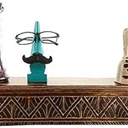 WOODENCLAVE Handcarved Solid Wood Wall Mounted Floating Shelf Decorative Brackets Shelves for Living Room Home (Brown)-image-25