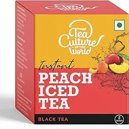 Tea Culture Of The World Premium Peach Flavoured Green Iced Tea Powder | Real Tea Extract | On-The-Go Drink Mix | 250Ml Per Sachet, Total 1.2 Litres-picture-17