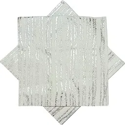 PARTY HONCHOOS White with Abstract Silver Lines 3Ply Paper Napkins for Cocktails, Brirthdays, Anniversary and Christmas Parties | Pack of 20-picture-13