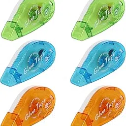 ULTNICE 6 Pcs Double Sided Tape Rollers for Scrapbooking Stationery Home Office School Random Color-picture-26