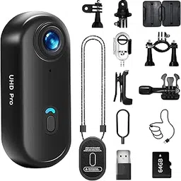 4K Action Camera, 64GB Wearable Sports Camera with Waterproof Case, Magnetic Clip, and Quick-Mount Accessories, Small Body Cam for Cycling, Diving, Travel, and Outdoor Adventures（4K-64G）-picture-27
