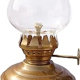 Brass Table Lantern Glass Oil Lamp Home Decoration (5 Inches)-picture-49