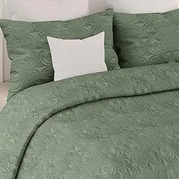 LABHAM® Sensations 300GSM Ultra-Sonic Quilted Bedcover - King (90" x 108") with 2 Pillowcovers (46cm x 69cm) & Mutipurpose Bag | Ultra-Soft Micro Peach | for Homes, Hotels & Guest Houses (Olive)-image-32