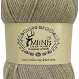Miini's Cozy Knot 100% Acrylic Crochet Yarn 18x9 cm | Soft & Durable Wool for Knitting, Crocheting, DIY Crafts & Handmade Projects (Beige)-picture-12