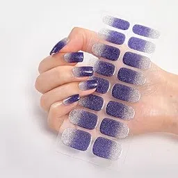 3D Nails Stickers for Women, Girls, Female & Kids Waterproof Nail Art Glittery Luxury Extension Peel Off Self-Adhesive DIY Nails Stickers 16 Tips CS-042-picture-36