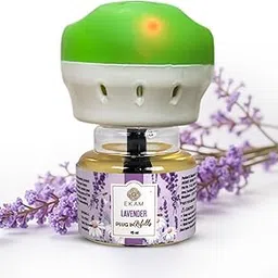 EKAM Plug In liquid Air Freshener Kit (Machine + 1 Refill x 45 ml) | Hassle-Free Room Freshener| Lavender| 500 Hours of Freshness Guaranteed | Ideal for Halls, Bedrooms, Bathrooms-image-38