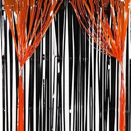 Atpata Funky Happy Halloween Trick or Treat Haunted Horror Party Decoration Foil Balloons (Black Orange Curtains)-picture-11