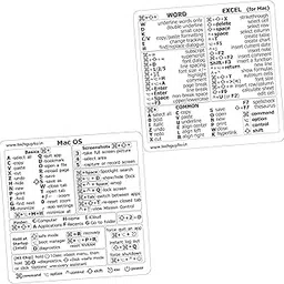 Mac OS (M/Intel) + Word/Excel Quick Reference Keyboard Shortcut Stickers for MacBook Air/Pro/iMac/Mini (White, 1 Set)-picture-18