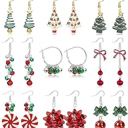 long tiantian Christmas Earrings for Women Holiday Earrings for Girls Bow Christmas Tree Snowflake Earrings Christmas Earrings Bulk for Teen Girls Christmas Jewelry for Gift-picture-51