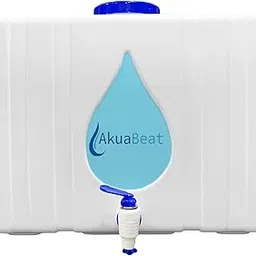 AkuaBeat 15 Liters RO Waste Water Storage Tank with Tap | Portable Food Grade HDPE Plastic | Translucent White, Wall Mountable with Clamps, Universal Fit for All Water Purifiers-image-3