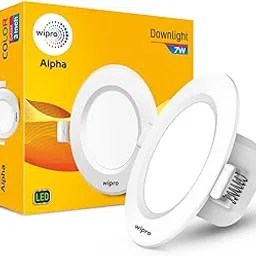 wipro Alpha 7W Round Downlight Junction Box | Blue | Glare-Free Design |Recessed Down Light For False Ceiling | Cutout ? 3 Inch | Pack Of 1-picture-50
