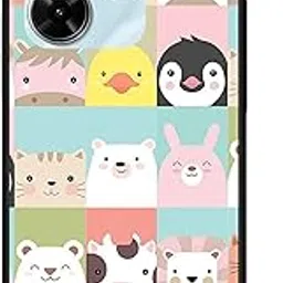 NDCOM for REDMI 13 5G Back Cover/Poco M6 Plus 5G Back Cover Animals Seamless Pattern Printed Metal Case-picture-54