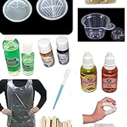 Orgner Epoxy Resin Kit for 42 pcs Silicone Mold 4 Type River Pattern of Coaster Making Stunning River Effects Easy. Complete Starter Kit with Crystal Clear, Blue Pigments & All Tools for DIY Art.-picture-25