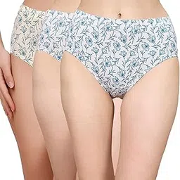 soie Women's High Waist Full Coverage Printed Stretch Cotton Hipster Panty (Pack of 3)-picture-53