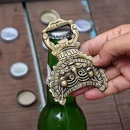 Indian-Shelf Soda Opener | Tribal Mask Bottle Opener | Gold Brass Beer Opener | Home Bar Accessories | Bar Accessories for Home | Alcohol Gifts for Men-picture-21