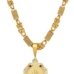 fashion frill Newest Arrival Lord Radhe Krishna Mens Jewellery Golden Chain For Men gold Plated Chain Locket Pendant Chians For Mens Boys Gold Plated Chain Pendent-picture-33