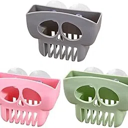 ZIBUYU® 3Pcs Creative Kitchen Dishwashing Sponge Drain Rack - with Suction Cup Sink Storage Rack image 1