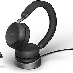 Jabra Evolve2 75 Wireless PC Headset with Charging Dock and 8-Mic Technology - Dual Foam Stereo Headphones with Advanced Active Noise Cancellation, USB-A Bluetooth Adapter and MS Compatibility - Black-picture-17