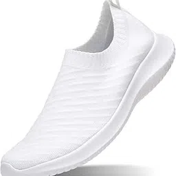 maiitrip MATRIP Slip on Shoes for Women Walking Tennis Work Sock Casual Slip Resistant Comfortable Lightweight Nurse Laceless treval Standing mesh Flats Sneakers White Size 5.5-picture-24
