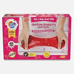 DIYScience® Sparkling Strawberry Jam Slime Kit, 8+ Years, Make Super Shiny and Stretchy Slime, Strawberry Scented Slime Glue, Activator Gel, Strawberry Slice Toppings-picture-10