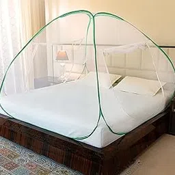 Amazon Brand - Solimo Mosquito Net, Double Bed (King Size, 24-30 GSM, Foldable, Highly Durable) - Green-image-31