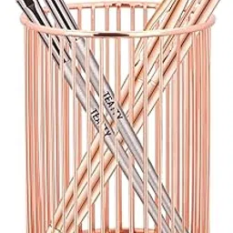 Pen Stand Pencil Holder Decorative Metal Wire Pen Stand Organizer For Office Desk, Kids Study Table - Makeup Brush Holder Accessory, Toothbrush Holder (Rose Gold),Stationary-picture-60