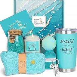 Retirement Gifts for Woman 2025, Happy Cool Retirement Gifts for Women Coworker, Teacher, Boss, Nurse, Friends, Mom, Retirees, Retired Free and Fabulous Funny Retirement Spa Gifts Basket, 8 pcs-image-56