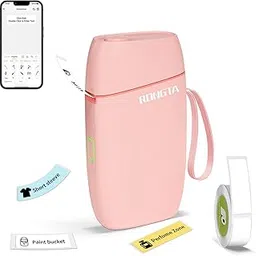 Rongta Mini Label Maker Machine with Tape, Bluetooth Label Printer R5, Portable Wireless Sticker Labeler with Multiple Templates for Office Organization Home Kitchen School (Pink)-picture-50