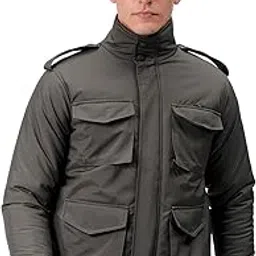 the indian garage co Men Slim Fit Solid Puffer Jackets-picture-45