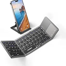 Portable Tri-Fold Wireless Keyboard with Touchpad, 12.87-inch Universal Compact Design, Easy Connectivity for Both iOS and Android-picture-11