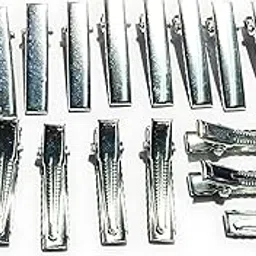 White small size 3 CM long Nickel Coated Flat Metal Single Prong silver Alligator DIY Barrette Bow Hair Clips -Set of 50 Pieces-picture-26